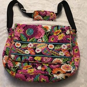 Vera Bradley Messenger Bag.  Spring Garden Adjustable Shoulder, Crossbody Bag